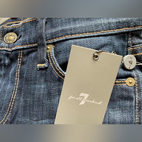 New Women's 7 For All Mankind Jeans Slim Straight Ankle leg In Blue SZ 24 - Picture 9 of 13